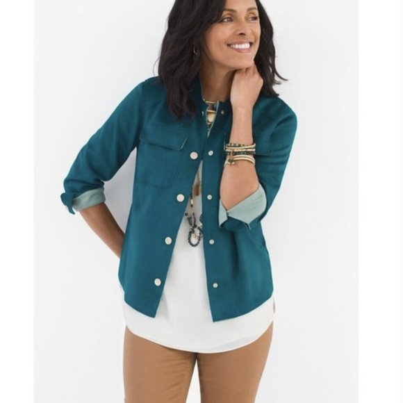 Chico's Double Face Sueded Jacket Size 0 (4) - Picture 1 of 11